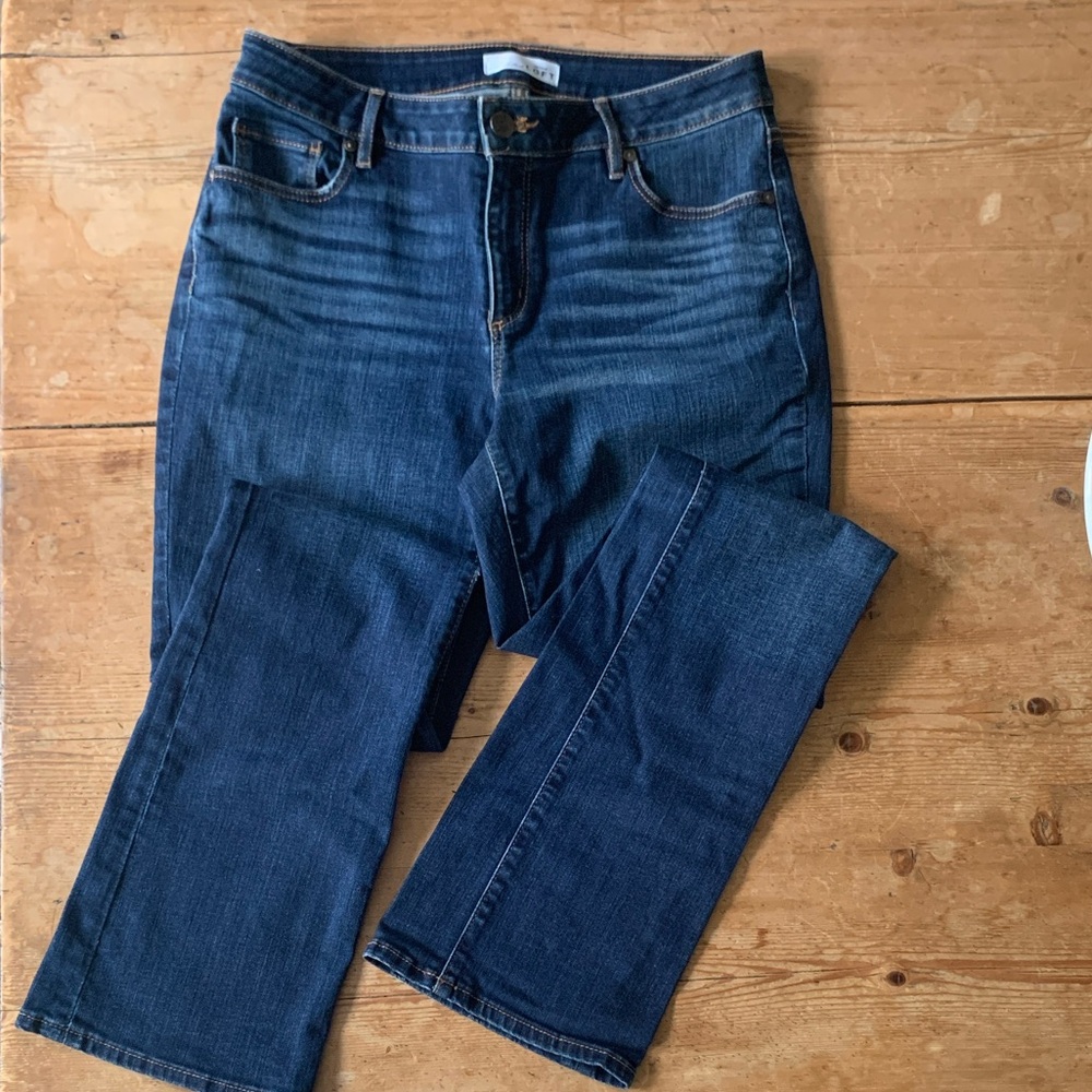 NWOT LOFT Women's Stretch Boot Cut  Jeans medium dark blue size 10